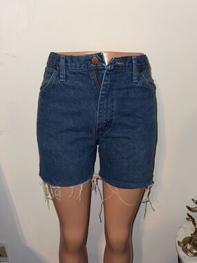 Wrangler Dark Blue Denim Cutoff Shorts